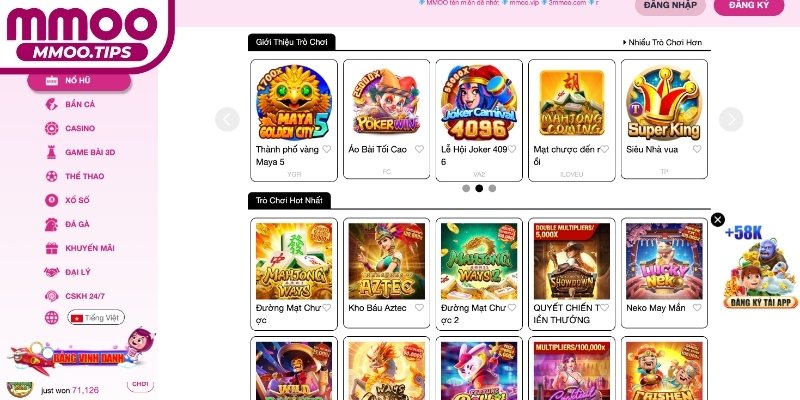Nổ hũ hơn 1000 game siêu hot hit được cung cấp